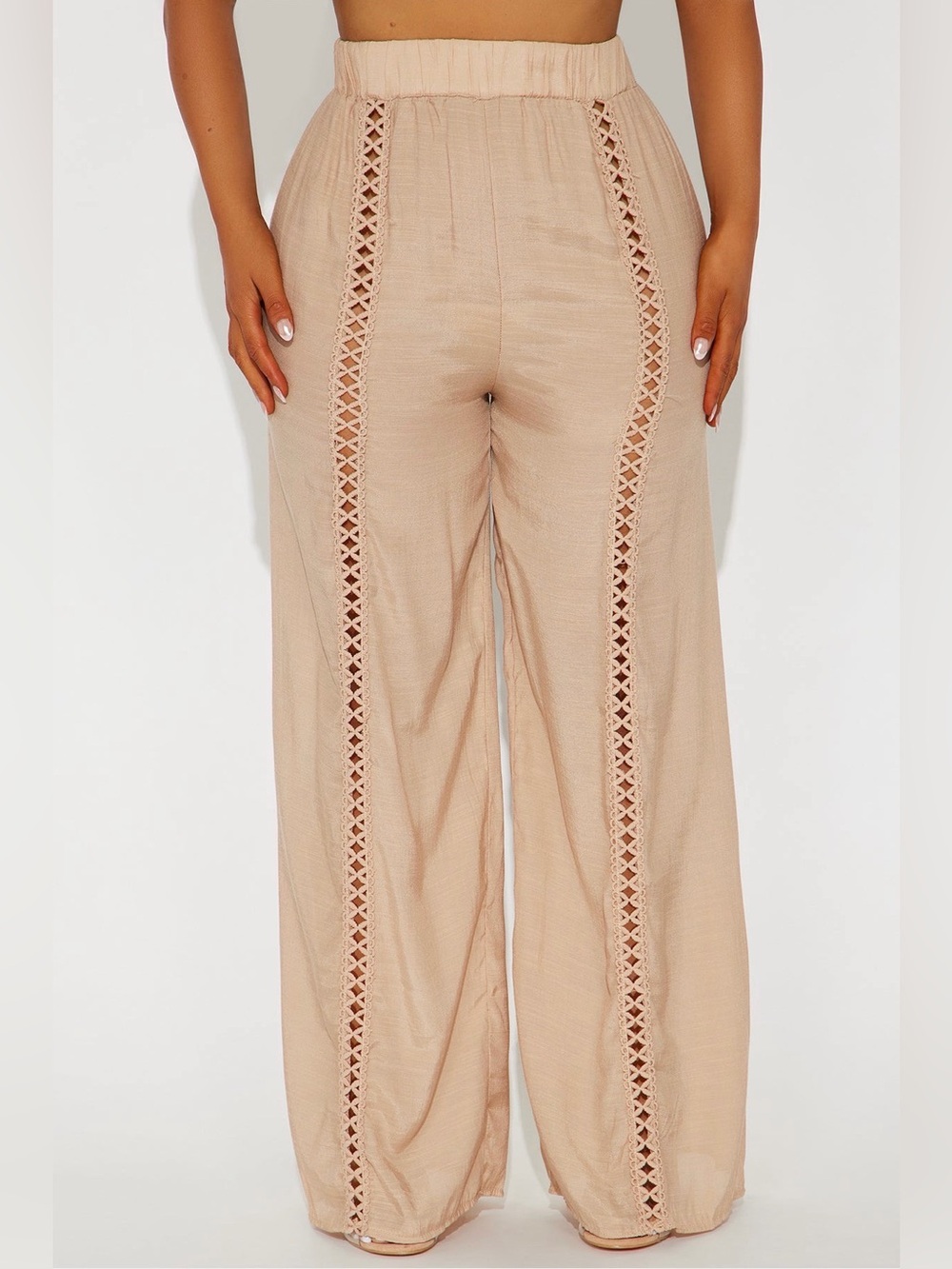 Crochet-Trim Wide Leg Pants - Picture 2 of 3